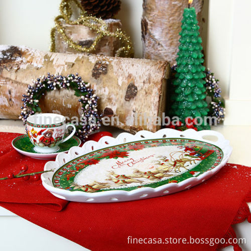 3 Pieces New Bone China Christmas Coffee Serving Set